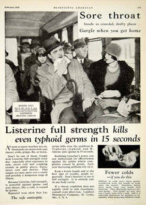 1929 Ad Listerine Gargle Mouth Wash Antiseptic Lambert Pharmacal Hand SCA7