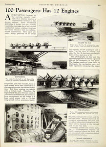 1929 Article Dornier Plane Historical Engines Hull Hydroplane Aeronautic SCA7