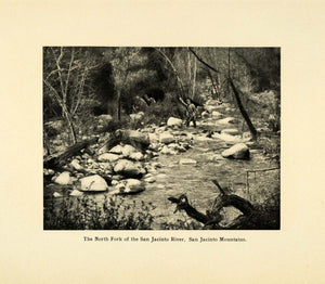 1906 Print North Fork San Jacinto Mountains River Riverside California SCP1