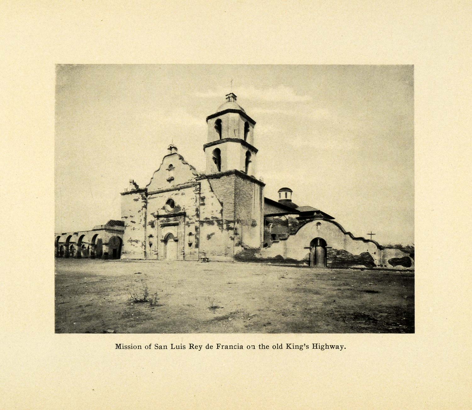 1906 Print Spanish Mission San Luis Rey de Francia Kings Highway SCP1
