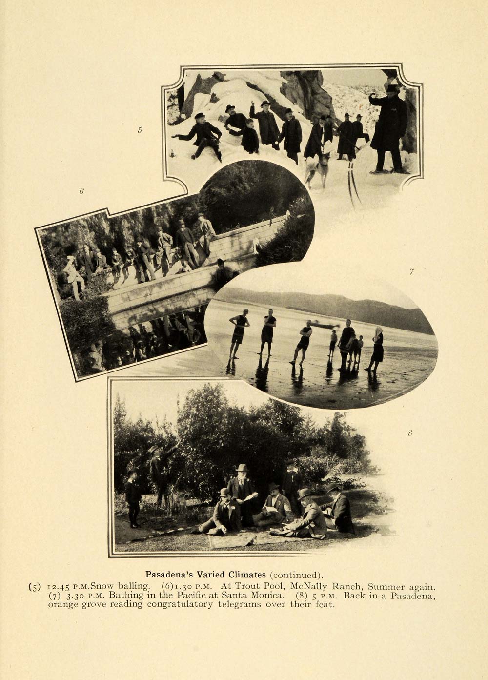 1906 Print McNally Ranch Pasadena Santa Monica Seasons Recreation Swimming SCP1