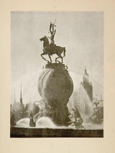1915 Sculpture Fountain Energy A. Stirling Calder Print - ORIGINAL SCULPT