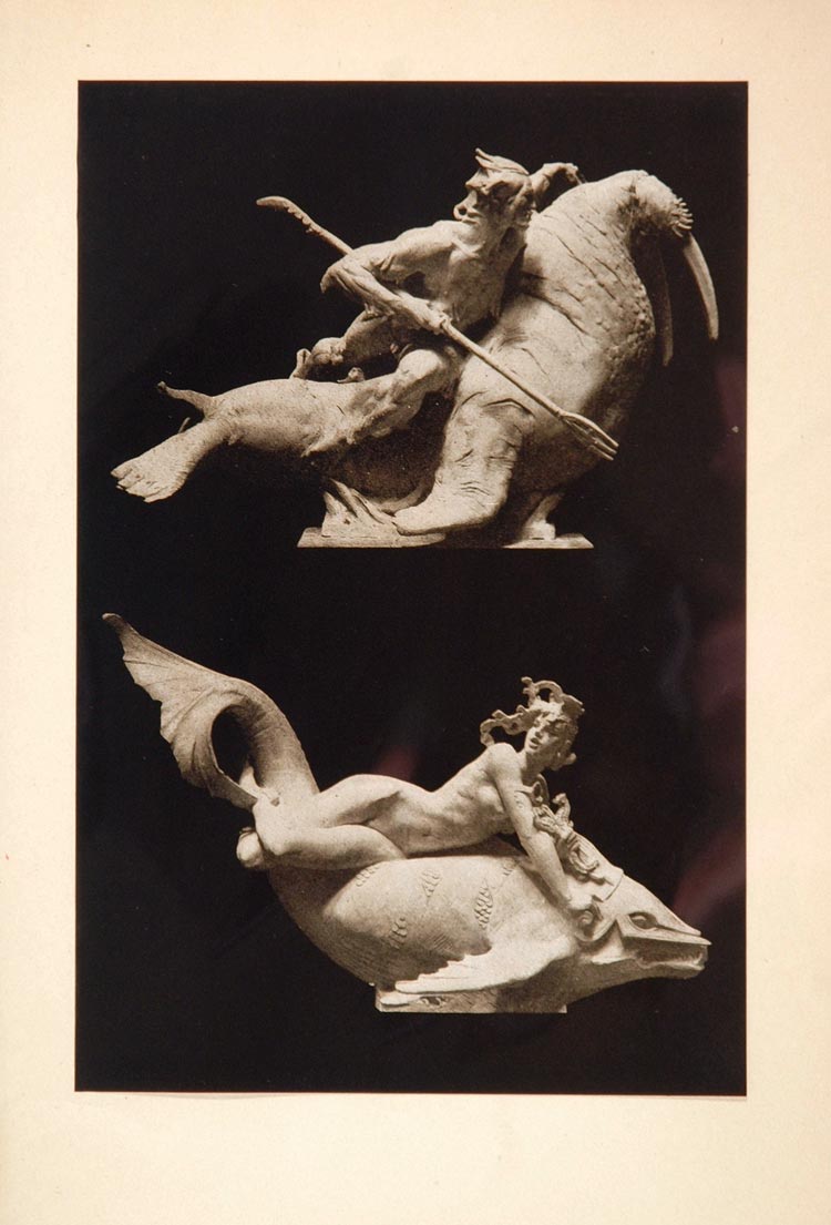 1915 Sculpture Mermaid Merman A. Stirling Calder Print - ORIGINAL SCULPT