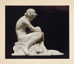 1915 Sculpture Boy Pan Sherry Edmundson Fry B/W Print - ORIGINAL SCULPT