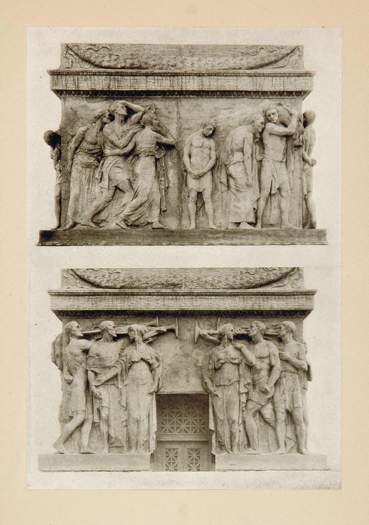 1915 Sculpture Frieze Column of Progress Isidore Konti - ORIGINAL SCULPT