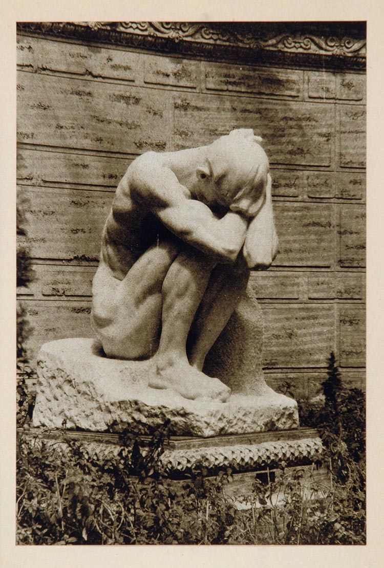 1915 Sculpture Outcast Nude Attilio Piccirilli Print - ORIGINAL SCULPT