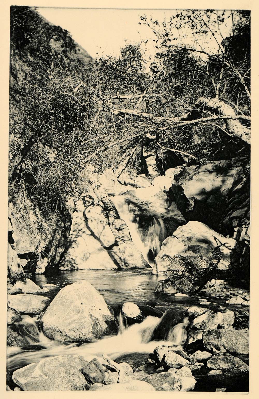 1887 Falls Pauma Creek San Diego County Herve Friend - ORIGINAL PHOTOGRAVURE SD1