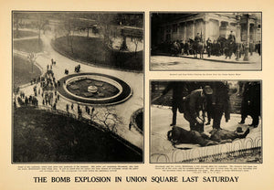1908 Print Bomb Union Square March 28 Hildebrand RARE - ORIGINAL HISTORIC SEM1