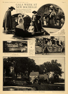 1913 Print New Rochelle York 225th Anniversary History ORIGINAL HISTORIC SEM1