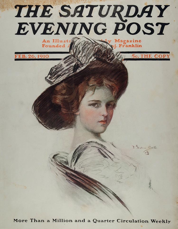 1910 SEP February Cover Woman Portrait F. Graham Cootes - ORIGINAL SEP1