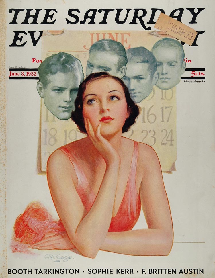1933 SEP June 3 Cover Women Girl Beaus George W. Gage - ORIGINAL SEP1