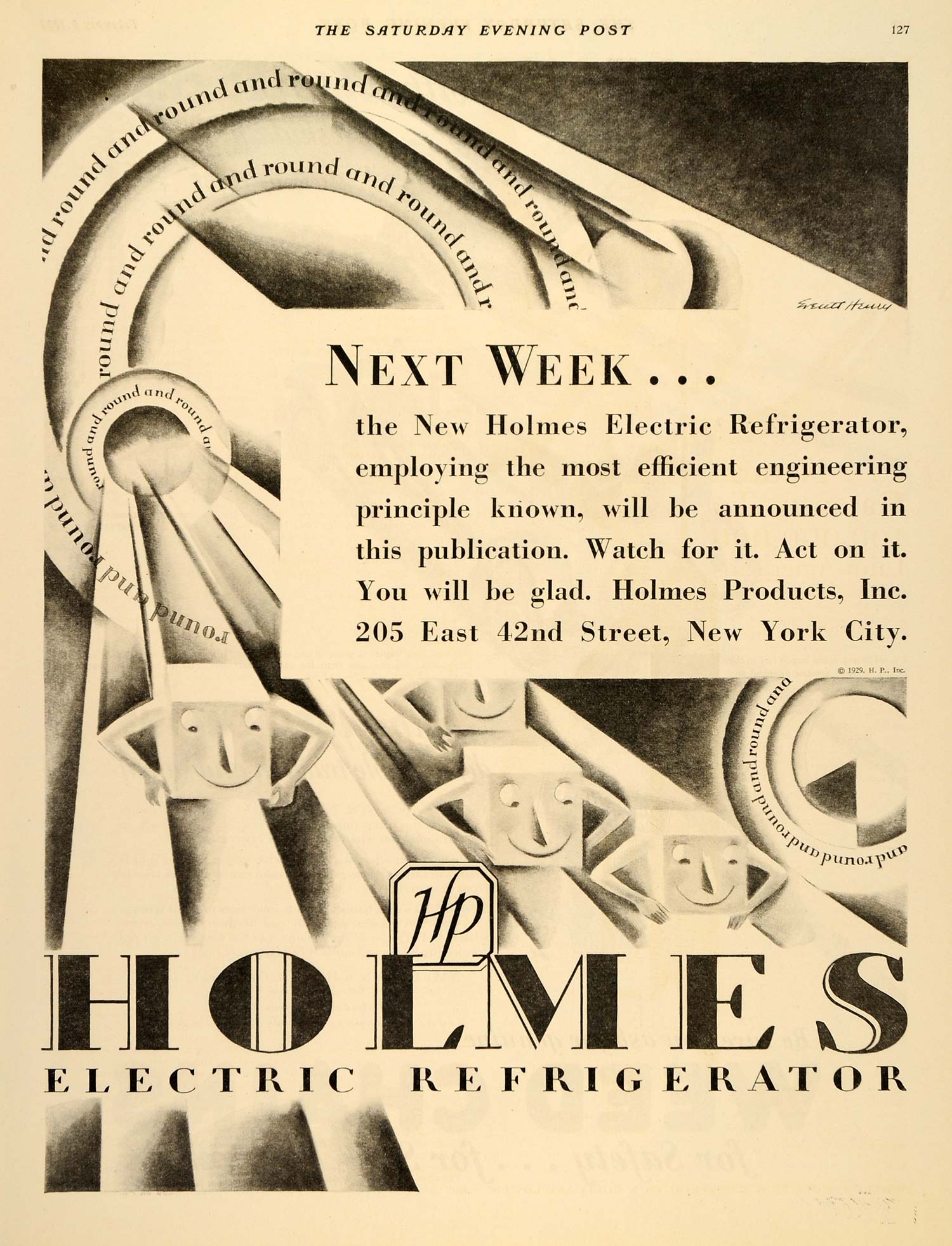 1929 Ad Holmes Electric Refrigerator Kitchen Appliance - ORIGINAL SEP3