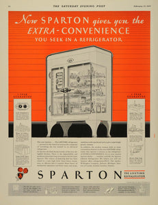 1932 Ad Sparton Lifetime Refrigerator Kitchen Appliance - ORIGINAL SEP3
