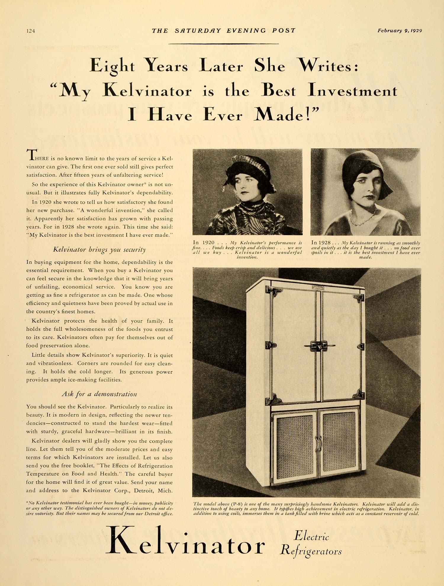 1929 Ad Kelvinator Refrigerators Electric Brine Tank - ORIGINAL ADVERTISING SEP3