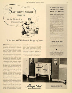 1934 Ad American Stove Magic Chef Gas Range Burners - ORIGINAL ADVERTISING SEP3