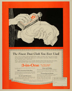 1924 Ad Three In One Oil Company Household Clean Polish - ORIGINAL SEP3