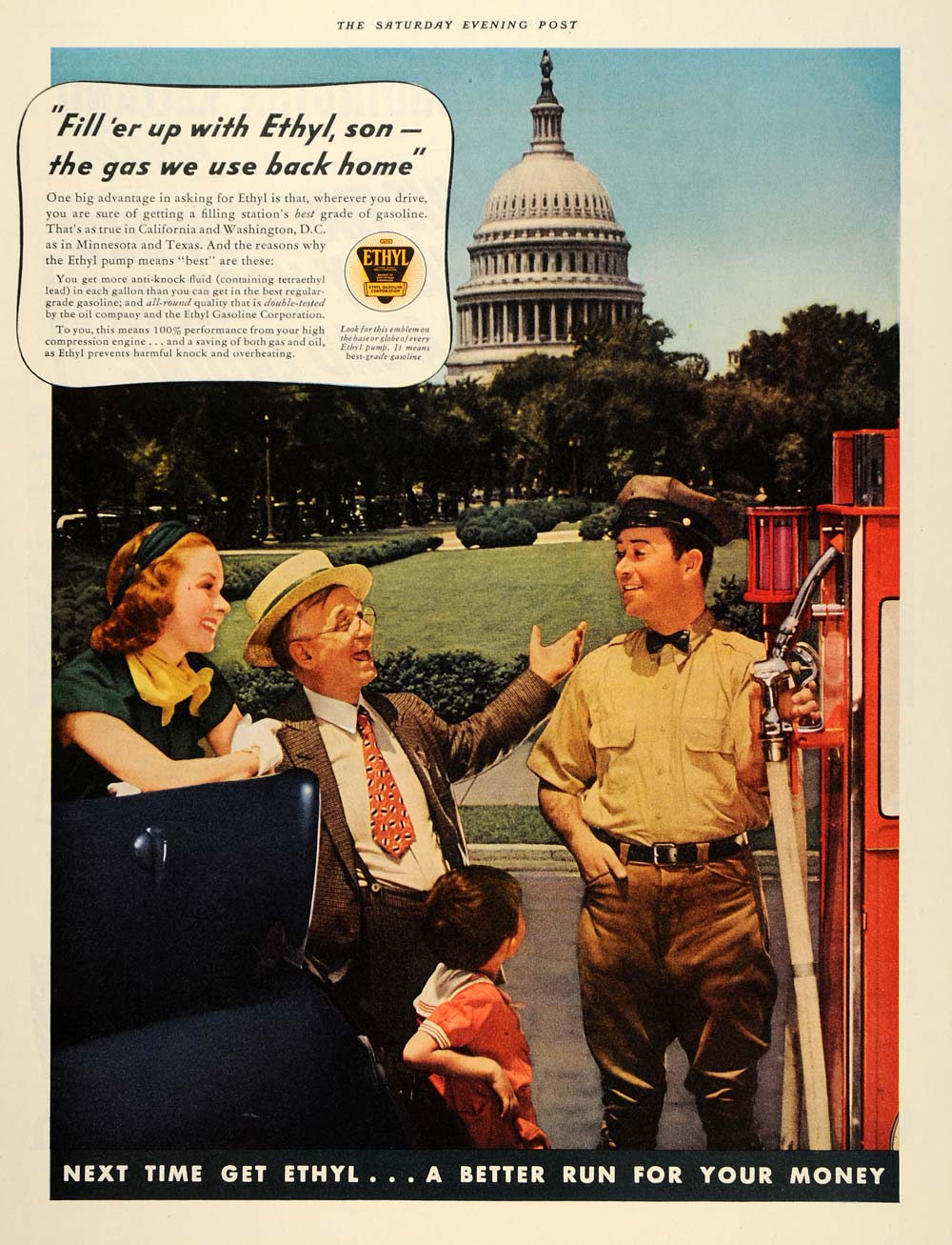 1937 Ad Capital Ethyl Gasoline Corporation Oil Gas - ORIGINAL ADVERTISING SEP3