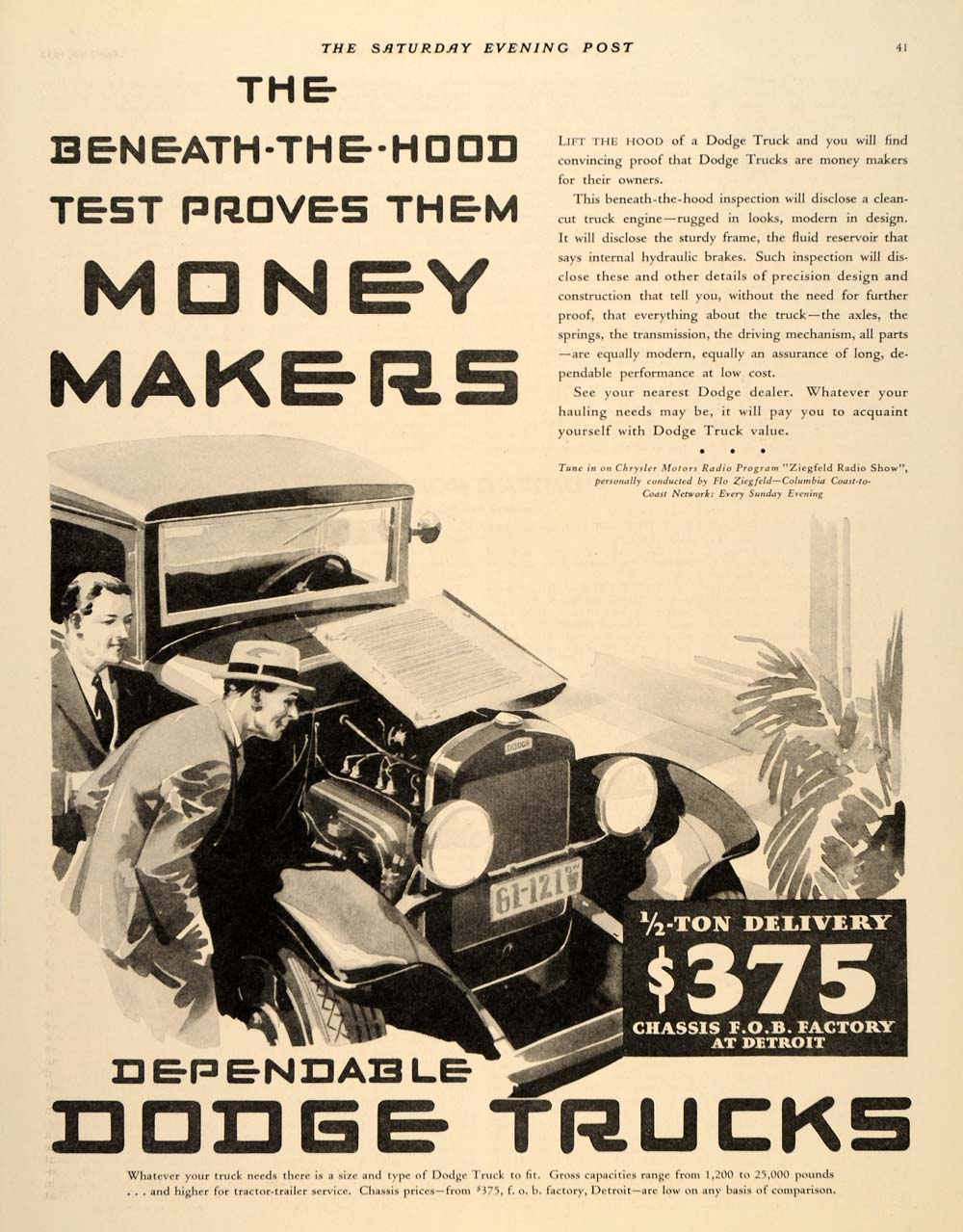 1932 Ad Antique Dodge Trucks Chassis 1/2 Ton Delivery - ORIGINAL SEP3