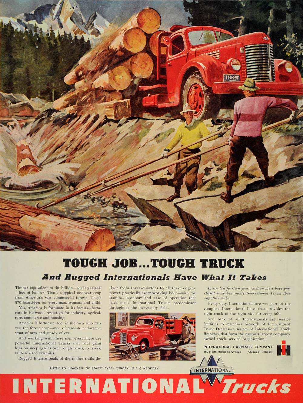 1946 Ad Loggers International Trucks Harvester Company - ORIGINAL SEP3