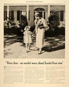 1933 Ad Parke Davis Company Scarlet Fever Protection - ORIGINAL ADVERTISING SEP3