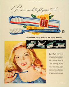 1937 Ad Dr. West's Miracle Tuft Toothbrush Curved Two - ORIGINAL SEP3