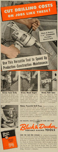 1946 Ad Drills Black & Decker Portable Electric Tools - ORIGINAL SEP3