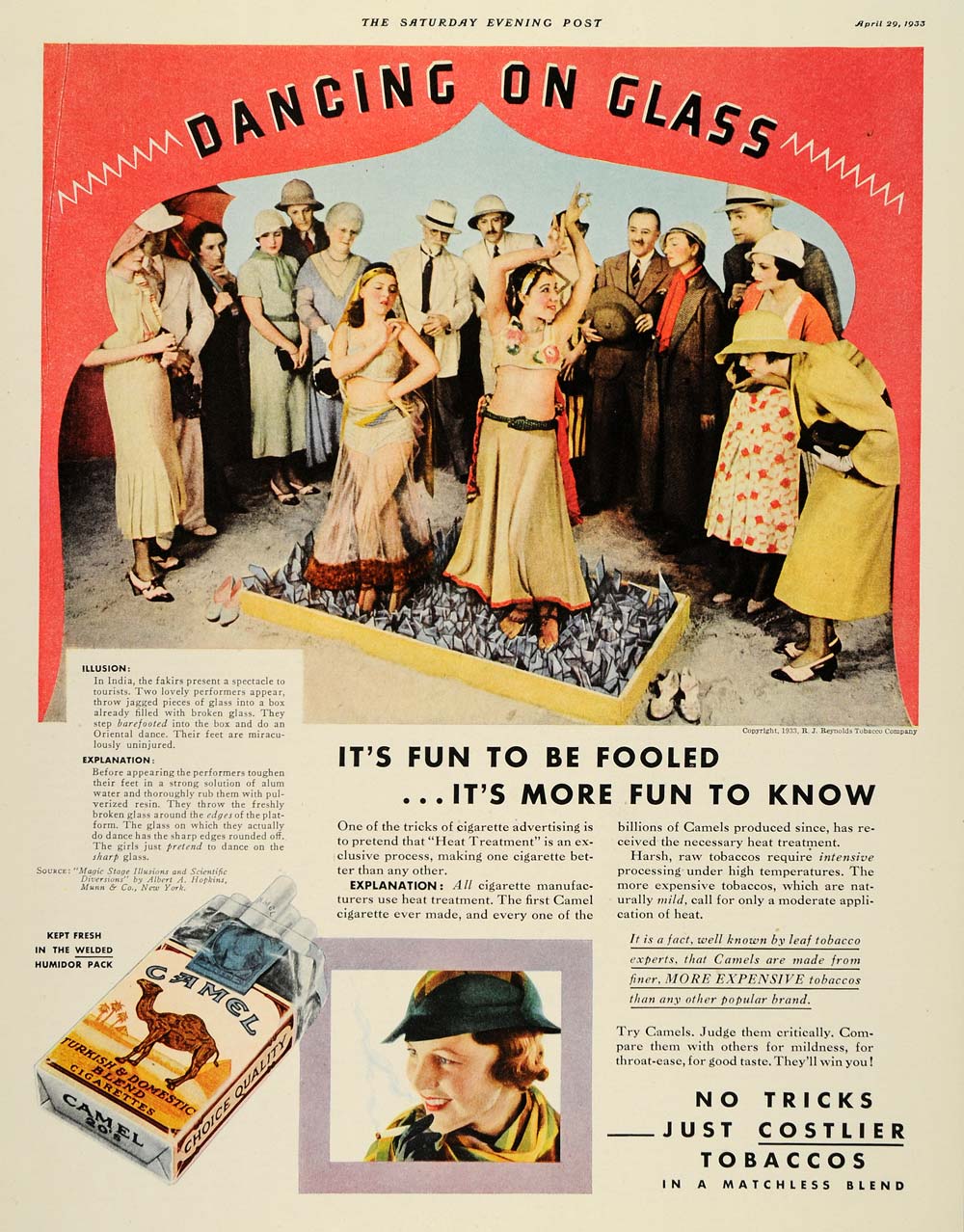 1933 Ad Tobacco Cigarettes Camel Turkish India Fakirs - ORIGINAL SEP3