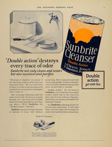 1924 Ad Sunbrite Cleanser Double Action Swift Company - ORIGINAL SEP3