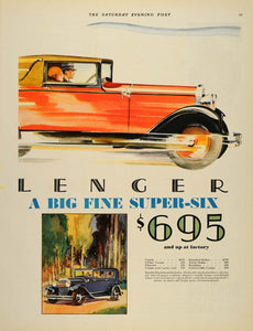1929 Ad Essex The Challenger Super Six Town Sedan Coupe - ORIGINAL SEP3