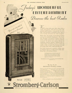 1934 Ad Stromberg Carlson Radio Reception Manufacturing - ORIGINAL SEP3