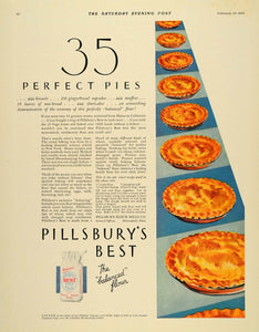 1932 Ad Perfect Pies Pillsbury Balanced Flour Mills - ORIGINAL ADVERTISING SEP3