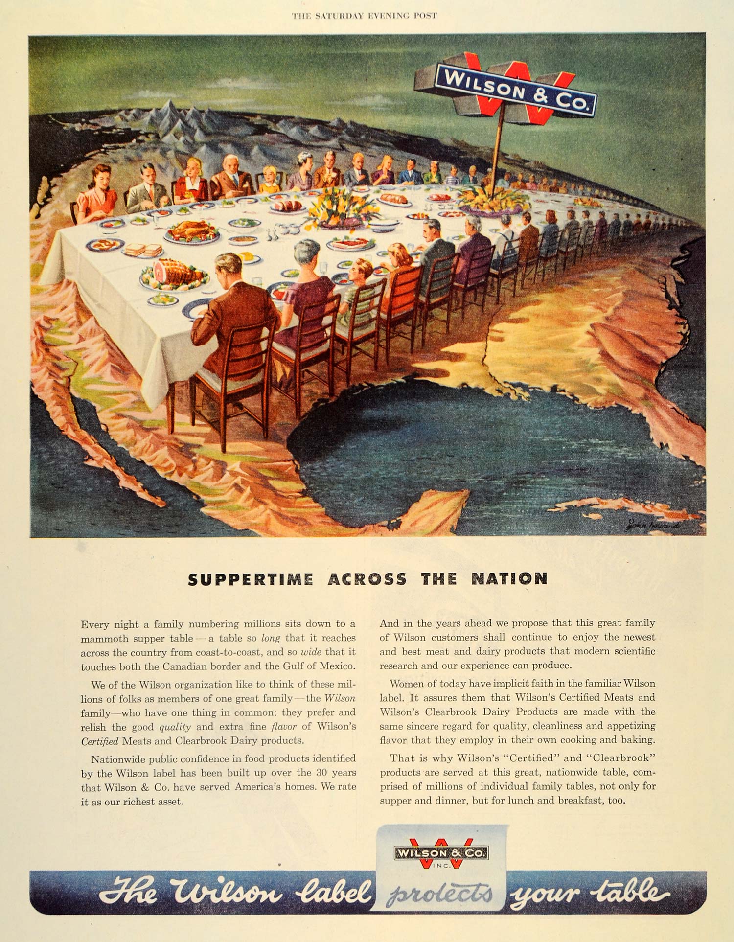 1946 Ad Wilson American Nation Dinner Table Guests - ORIGINAL ADVERTISING SEP3
