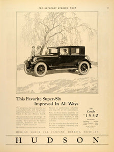 1924 Ad Hudson Car Company Super-Six Coach Detroit - ORIGINAL ADVERTISING SEP3