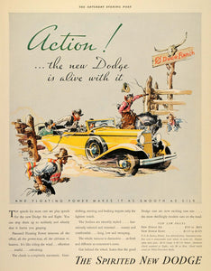1932 Ad Dodge Dude Ranch Vintage Automobiles Cowboys - ORIGINAL ADVERTISING SEP3