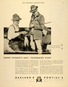 1931 Ad Oakland 8 Pontiac 6 Fishing Friendship Men Fish - ORIGINAL SEP3