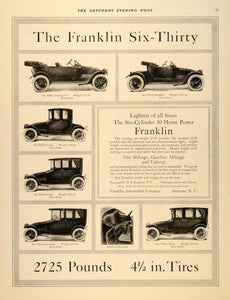 1914 Ad Franklin Six-Thirty Limousine Sedan Car Antique - ORIGINAL SEP3