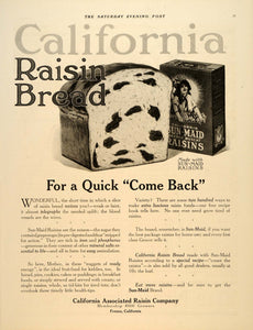 1917 Ad Sun-Maid Girl Raisins Bread Fresno California - ORIGINAL SEP4