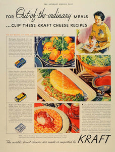 1937 Ad Kraft Cheese Recipes Mary Dahnke Bing Crosby - ORIGINAL ADVERTISING SEP4