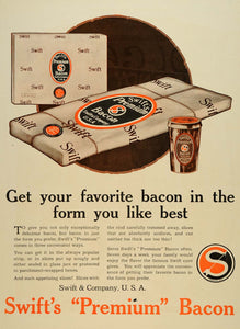 1917 Ad Swift's Bacon Package Parchment Wrap Boxes WWI - ORIGINAL SEP4