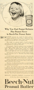 1917 Ad Peanut Butter Beach-Nut Girl Laughing WWI Laugh - ORIGINAL SEP4