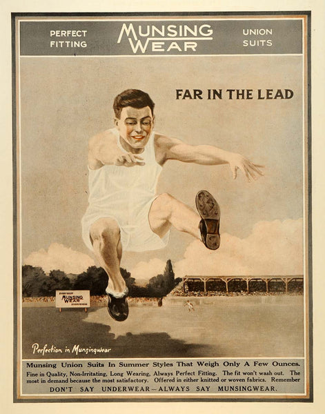 1917 Ad Munsingwear Union Suits Track Underwear Athlete ORIGINAL SEP4