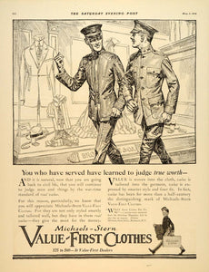 1919 Ad Michaels Stern Value First Clothing Military - ORIGINAL ADVERTISING SEP4