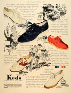 1937 Ad Keds Shoes Feet Arch Cushion Cuban Welt Yeoman - ORIGINAL SEP4