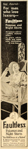 1918 Ad Faultless Pajamas Night Shirt Cotton Rest Sleep - ORIGINAL SEP4
