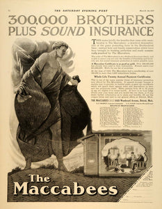 1917 Ad Maccabee Insurance Woodward Avenue Detroit - ORIGINAL ADVERTISING SEP4