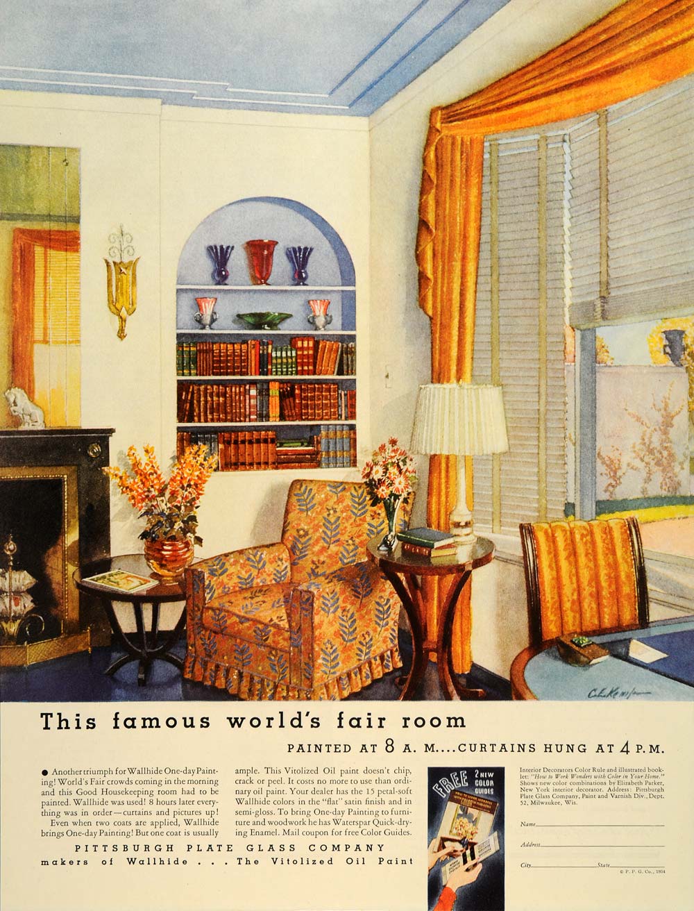 1934 Ad Wallhide Paint World's Fair Room Pittsburgh - ORIGINAL ADVERTISING SEP4