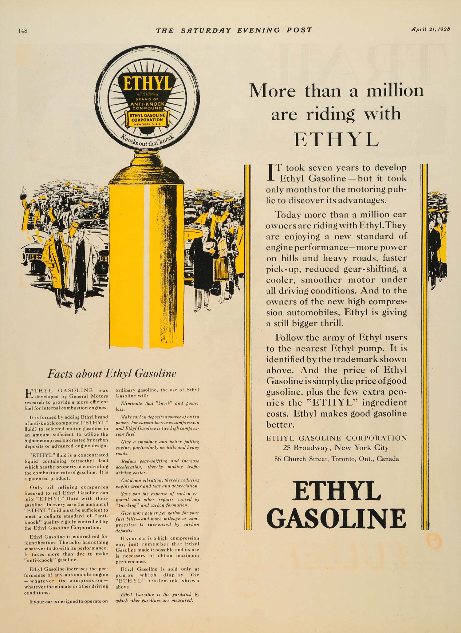 1928 Ad Ethyl Gasoline General Motors Engine Knock - ORIGINAL ADVERTISING SEP4
