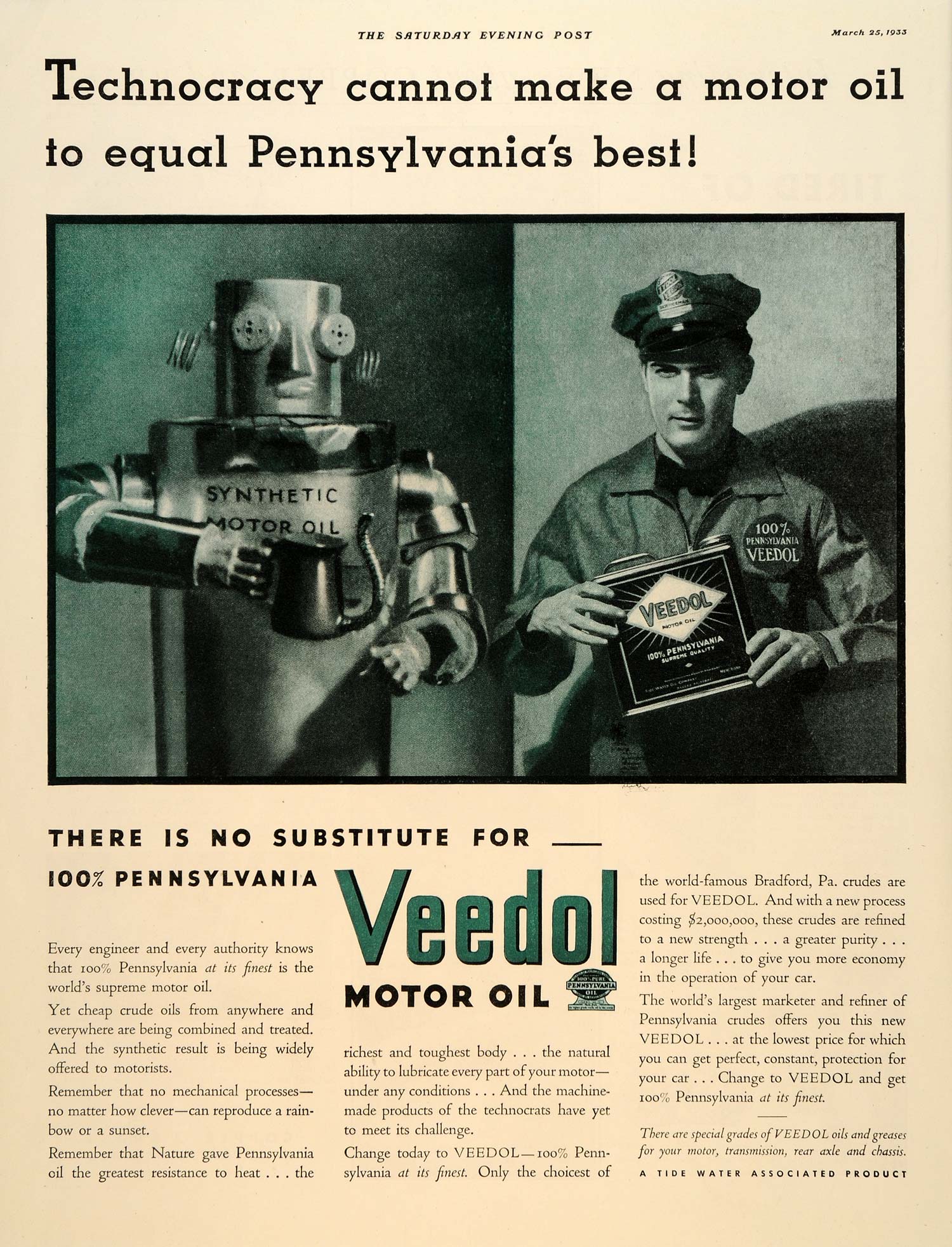 1957 Ad Veedol Lubricant Ford Engine Oil Pennsylvania - ORIGINAL SEP4