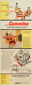 1956 Ad Cummins Portable Power Tools Saw Table Plywood - ORIGINAL SEP4