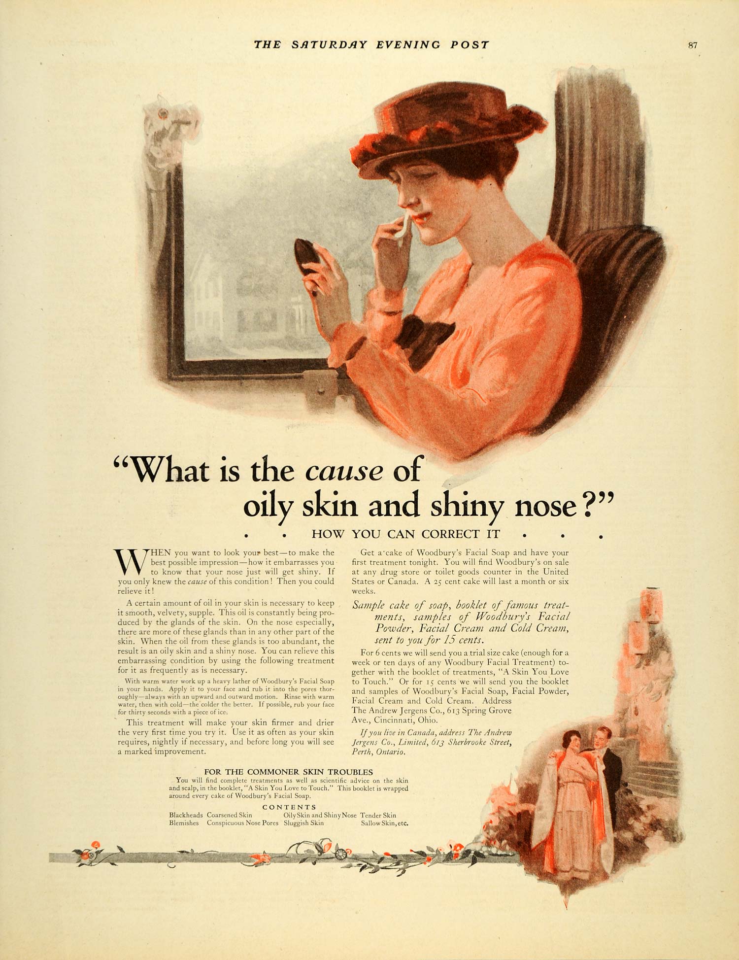 1919 Ad Woodbury Facial Soap Skin Cream Lotion Cold - ORIGINAL ADVERTISING SEP4